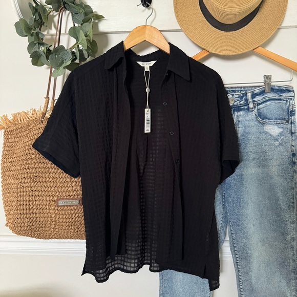 Black Button Down Blouse - Picture 2 of 9